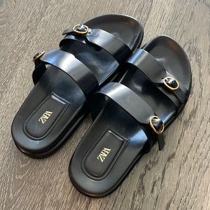 Zara black sandal size 10 womens never wore them